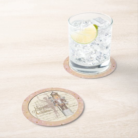 De Nutcracker Suite - Roze Sequins Paper Onderzett Ronde Kartonnen Onderzetter (Insitu)