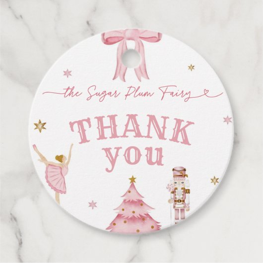 De Nutcracker Winter Onederland 1e verjaardag Bedankjes Labels (Voorkant)