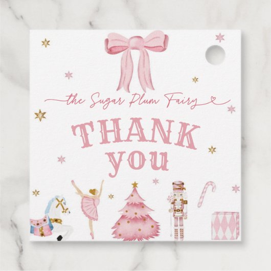 De Nutcracker Winter Onederland 1e verjaardag Bedankjes Labels (Achterkant)