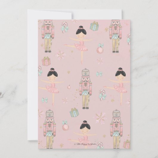 De Nutcracker Winter Onederland 1e verjaardag Bedankkaart (Achterkant)