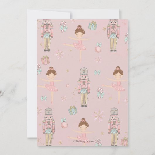 De Nutcracker Winter Onederland 1e verjaardag Bedankkaart (Achterkant)