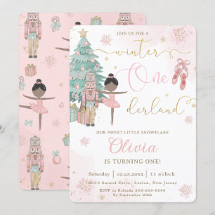 De Nutcracker Winter Onederland 1e verjaardag Kaart
