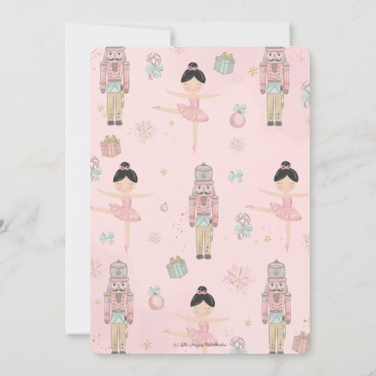 De Nutcracker Winter Onederland 1e verjaardag Kaart (Achterkant)