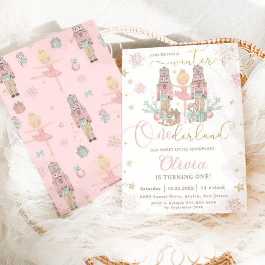 De Nutcracker Winter Onederland 1e verjaardag Kaart