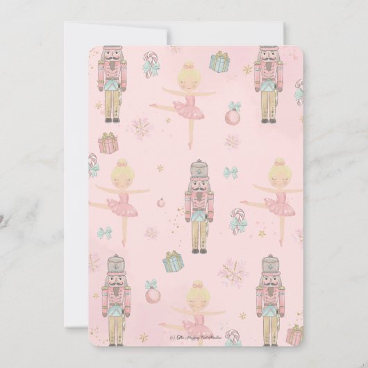 De Nutcracker Winter Onederland 1e verjaardag Kaart (Achterkant)