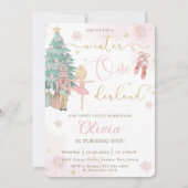 De Nutcracker Winter Onederland 1e verjaardag Kaart (Voorkant)