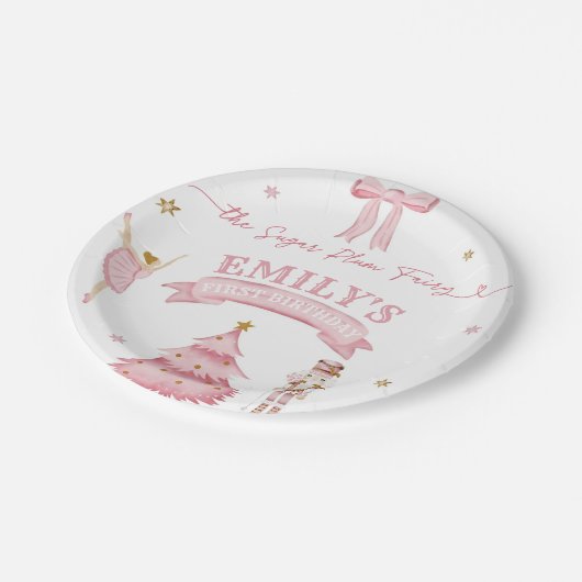 De Nutcracker Winter Onederland 1e verjaardag Papieren Bordje (Gekanteld)