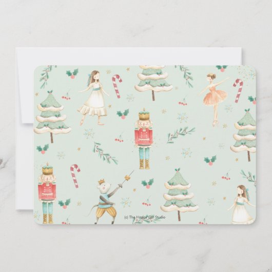 De Nutcracker Winter Onederland 1st Birthday Inv Kaart (Achterkant)