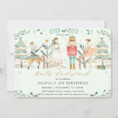 De Nutcracker Winter Onederland 1st Birthday Inv Kaart (Voorkant)