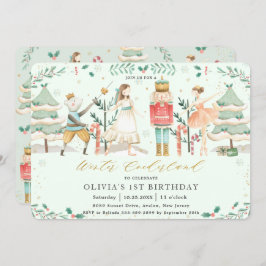 De Nutcracker Winter Onederland 1st Birthday Inv Kaart