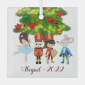 De Nutkraker, Clara, Mouse King Ballet Kerstmis Glas Ornament (Voorkant)