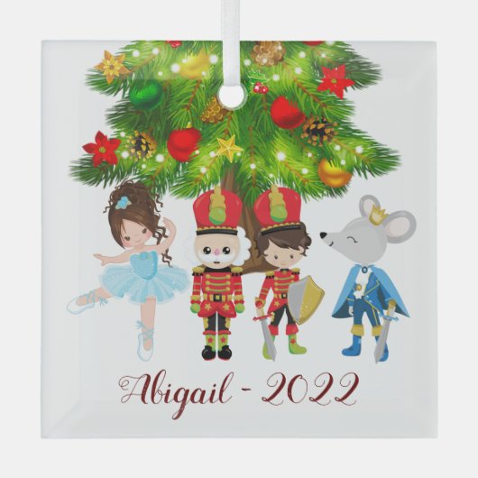 De Nutkraker, Clara, Mouse King Ballet Kerstmis Glas Ornament (Voorkant)