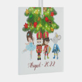 De Nutkraker, Clara, Mouse King Ballet Kerstmis Glas Ornament (Voorkant Rechts)