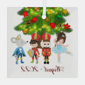 De Nutkraker, Clara, Mouse King Ballet Kerstmis Glas Ornament (Achterkant)