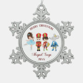De Nutkraker, Clara, Mouse King Ballet Winter Tin Sneeuwvlok Ornament (Voorkant)