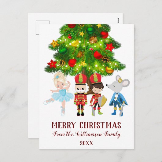 De Nutkraker, Clara, Soldier en Muiskoning Feestdagenkaart (Voorkant / Achterkant)