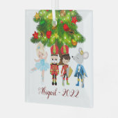 De Nutkraker, Clara, Soldier en Muiskoning Glas Ornament (Voorkant links)