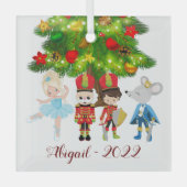 De Nutkraker, Clara, Soldier en Muiskoning Glas Ornament (Voorkant)