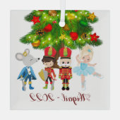 De Nutkraker, Clara, Soldier en Muiskoning Glas Ornament (Achterkant)