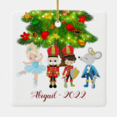 De Nutkraker, Clara, Soldier en Muiskoning Keramisch Ornament (Achterkant)