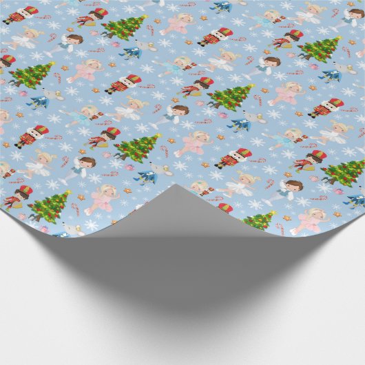De Nutkraker Karakters Blue Winter Kerstmis Cadeaupapier (Hoek)