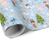 De Nutkraker Karakters Blue Winter Kerstmis Cadeaupapier (Rol Hoek)
