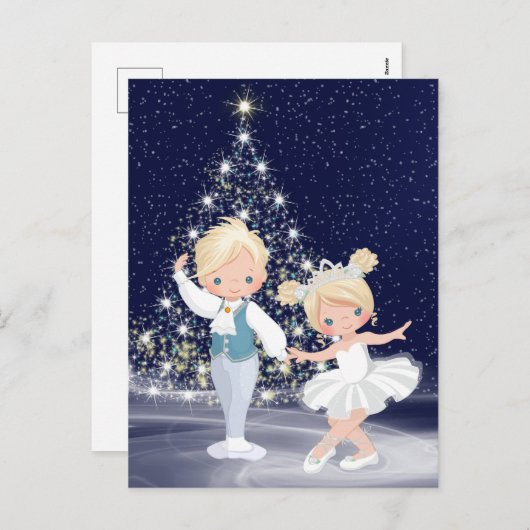 De Nutkraker Snow Queen en Cavalier Feestdagenkaart (Voorkant / Achterkant)