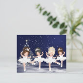 De Nutkraker Waltz van de Snowflakes Feestdagenkaart (Staand voorkant)