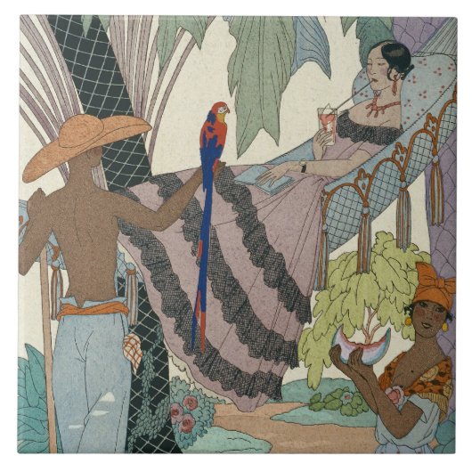 De nutteloze schoonheid (pochoir print) tegeltje (Voorkant)