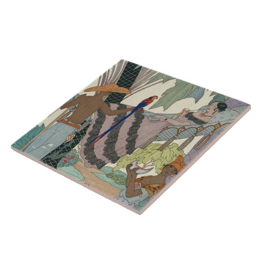 De nutteloze schoonheid (pochoir print) tegeltje (Zijkant)