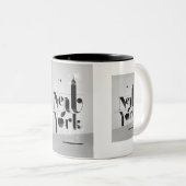 De NY "Cawfee"-Mok Tweekleurige Koffiemok (Voorkant rechts)