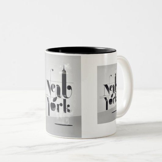 De NY "Cawfee"-Mok Tweekleurige Koffiemok (Voorkant rechts)