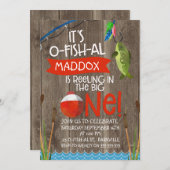 De O-Fish-al 1e verjaardag uitnodiging voor de jon (Voorkant / Achterkant)