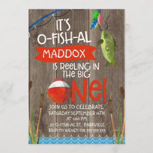 De O-Fish-al 1e verjaardag uitnodiging voor de jon