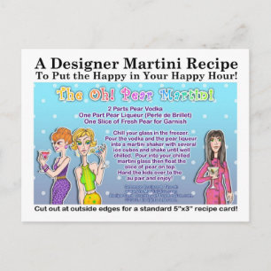 De O! Pear Martini Recipe Briefkaart