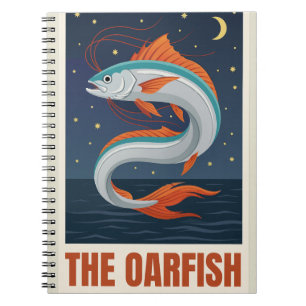 De Oarfish Tarotkaart Halve Maan Hemel Sta Notitieboek