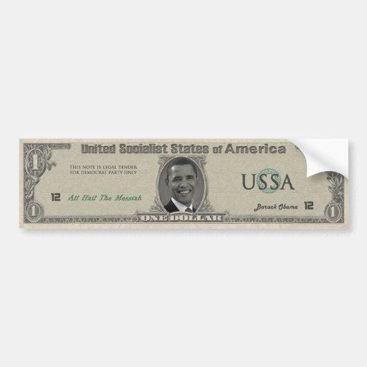 De Obama-dollar Bumpersticker (Voorkant)