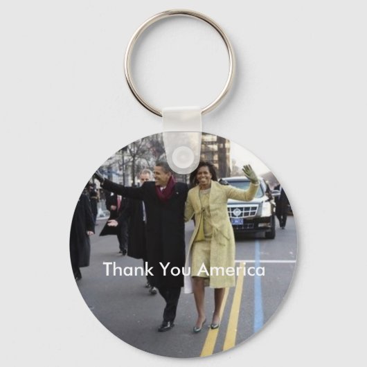 de obamas, dank je Amerika Sleutelhanger (Voorkant)