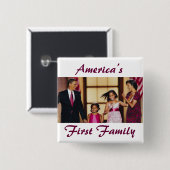 De Obamas: De eerste familie van Amerika Vierkante Button 5,1 Cm (Voorkant /achterkant)