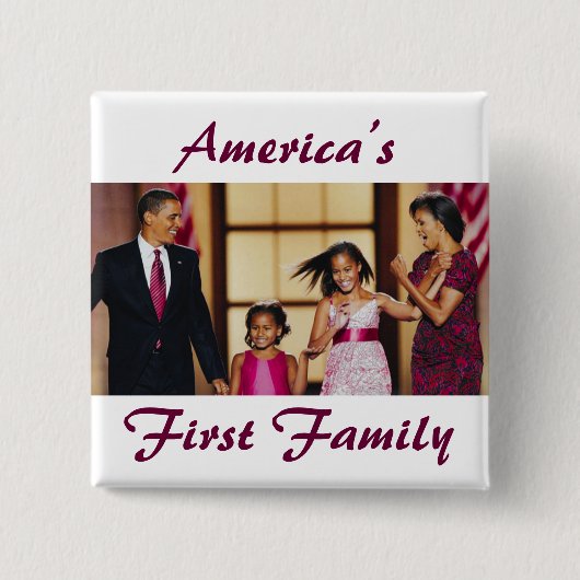 De Obamas: De eerste familie van Amerika Vierkante Button 5,1 Cm (Voorkant)