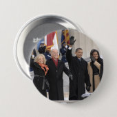 De Obamas en de Bidens Ronde Button 7,6 Cm (Voorkant /achterkant)