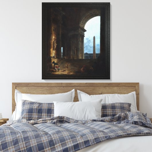 De Obelisk van Hubert Robert Canvas Afdruk (Insitu (Slaapkamer))