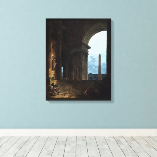 De Obelisk van Hubert Robert Canvas Afdruk (Insitu (Houten vloer))