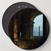 De Obelisk van Hubert Robert Ronde Button 6,0 Cm (Voorkant /achterkant)