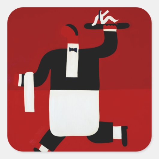 De ober 1998 vierkante sticker (Voorkant)