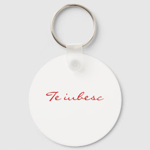 De obesitas in witte en rode sleutelhanger