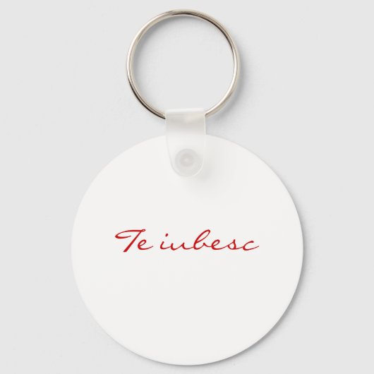 De obesitas in witte en rode sleutelhanger (Voorkant)