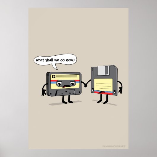 De Obsoletes (Retro Floppy Disk Cassettebandje) Poster (Voorkant)