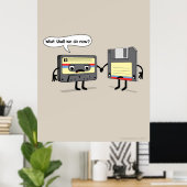 De Obsoletes (Retro Floppy Disk Cassettebandje) Poster (Thuiskantoor)