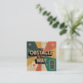 De obstakel is de weg vierkante visitekaartje (Staand voorkant)